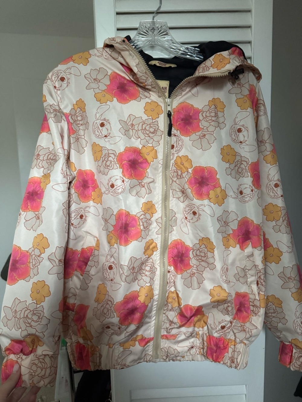 Stitch Aloha Print Rain Jacket